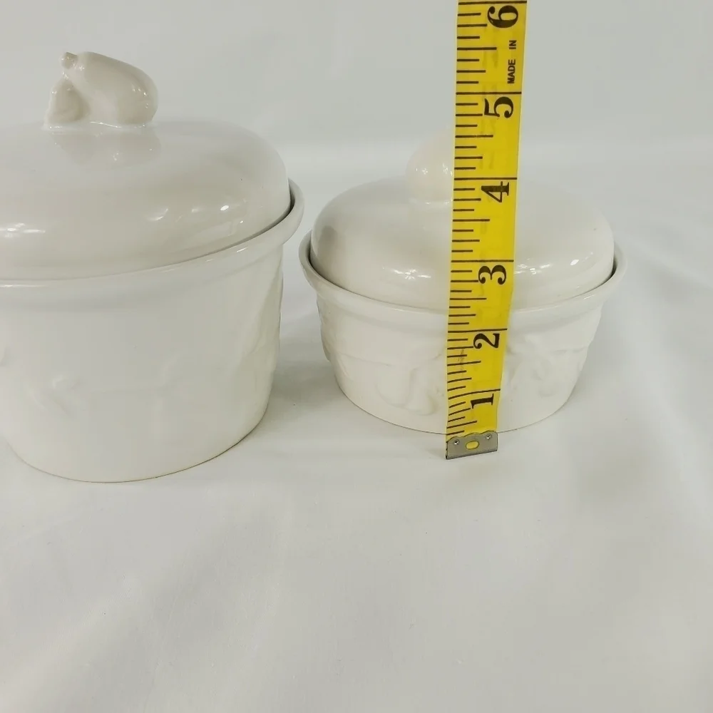 Vintage white Pear ceramic canister set
